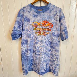 Vintage 90s Laconia Bike Week Tie Dye Shirt 1998 75th Anniversary Mens XL